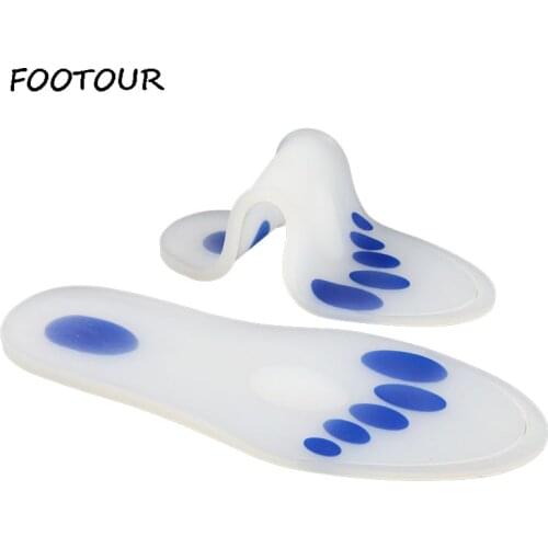 FOOTOUR Soft Medical Silicone Gel Insoles Orthopedic Insoles Sole Pad Flatfoot for Shoes Plantar Fasciitis Feet Care Inserts
