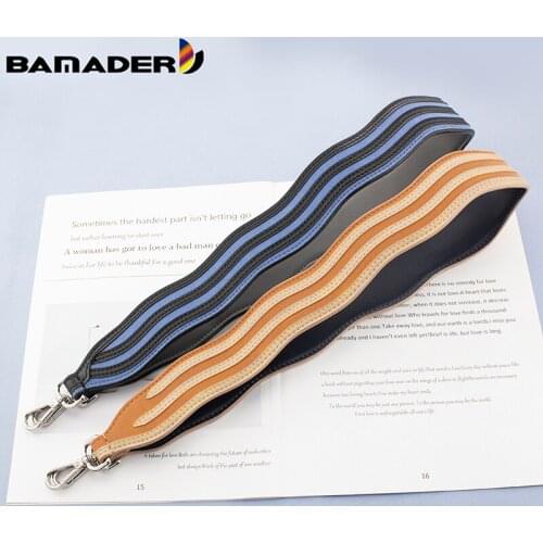 BAMADER Cowhide Shoulder Bag Strap Fashion Rainbow Wave Decoration Bag Belt Straps High Quality Leather Handbag Shoulder Strap