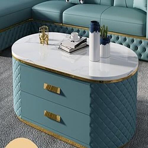 Light luxury marble coffee table post-modern minimalist modern style ins oval TV cabinet Hong Kong-style villa living room