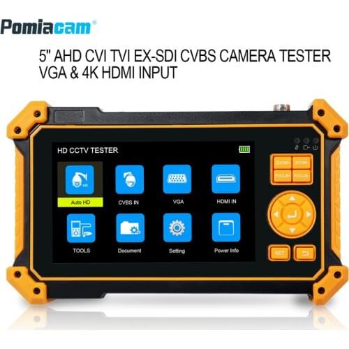 CCTV Tester 5 inch 1080P 8MP TVI CVI AHD Camera tester Monitor DC12V 1A output UTP cable test HDMI Input Digital Cable tracer