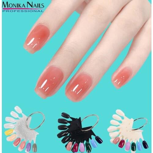 Fingernail Tips Practice Display Stands Nature Card Holder Removable Show False Oval Flake Manicure For Nail Art Plastic Tools