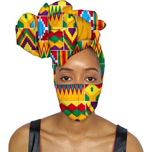 On Sale!!! African Headwrap Women Wax Fabric Traditional Headtie Scarf Turban set with matching picture protection set H031