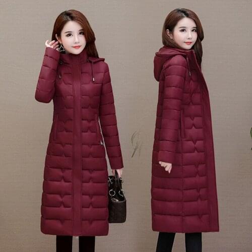 Outwear Coats 2020 Woman Long Parkas Plus Size 4XL Warm Thick Down Jacket Hooded Fashion Slim Solid Winter Clothes Women