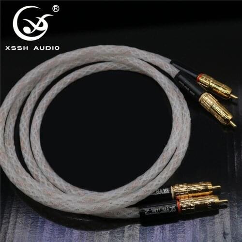 XSSH Audio Hifi 1 pair 1m HIFI Interconnects Instrument Gold plated RCA plug to RCA plugs Audio cable Cord Wire