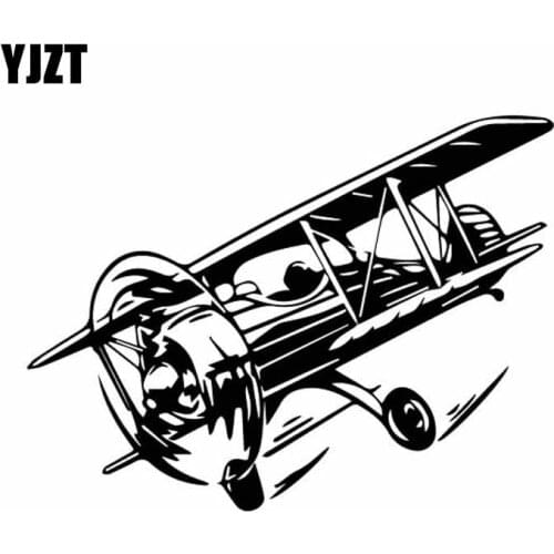 YJZT 18.1CM*13.6CM Cool Aircraft Flying Dazzling Plane Vinyl Decal Beautiful High Quality Car Sticker Black/Silver C27-1124