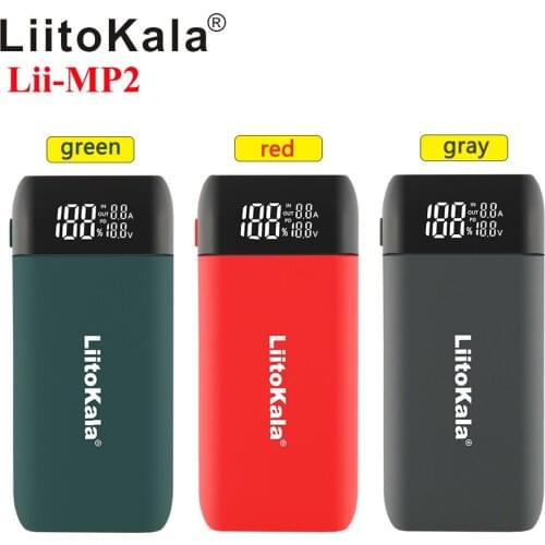 LiitoKala Lii-MP2 21700 Battery Charger 18650 Power Bank QC3.0 Fast Charging Type-C INPUT USB Charger 20700 LCD Battery Charger