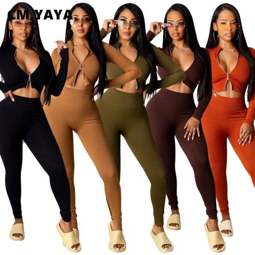 CM.YAYA Knit Two Piece Set for Women