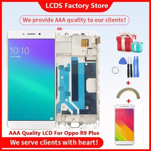 Grade AAA Quality LCD For OPPO R9 Plus LCD With Frame LCD Display Screen For OPPO R9 Plus LCD Screen 10-Touch
