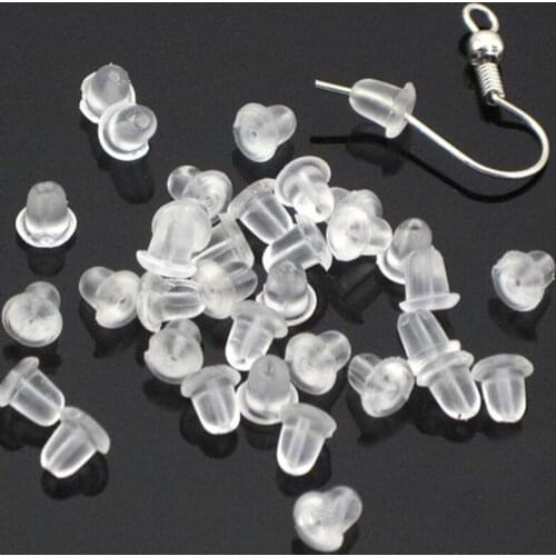 Ear Bob Silicon Back Earring Stoppers Safety Earring Stopper Earnut Women Jewelry Accessories Jewelry Findings&Components 100pcs