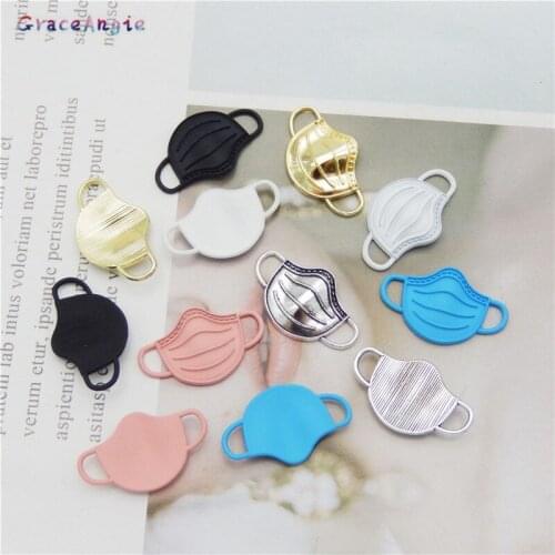 12pcs Mix 23*14mm Zinc Alloy Mask Charms Pendants DIY for Jewellery Making Earring Necklace Bracelet 6 colors Bracelet Connector