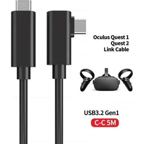 16FT 5M Oculus Headset VR Cable PC VR for Quest 2 and Quest Link Virtual Reality Type-C USB3.2 Gen1 Data Transfer Fast Charge