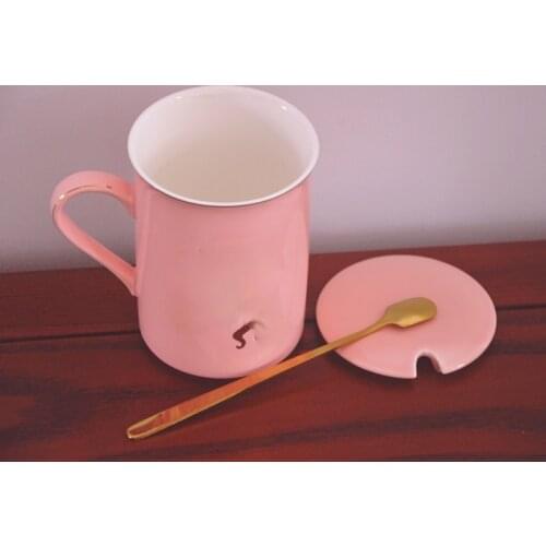 300ml Anime Action Figure Sailor Moon Pink Bone China Coffee Mug Tsukino Usagi Ceramic Mugs Cup Set With Cover and Spoon Gifts