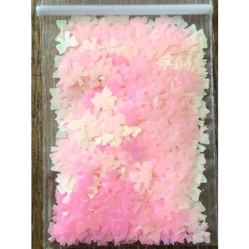 5X4mm 50 -Grams Pink AB Iridescent BOWS /HEART Glitter Sequins Nail Art Slime - 50 grams AB Iridescent Sequins for Nail Art