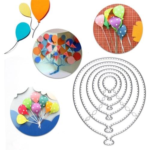 6PCS/lot Balloons Metal Cutting Dies Stencil Die Cut Scrapbooking Craft Stamps