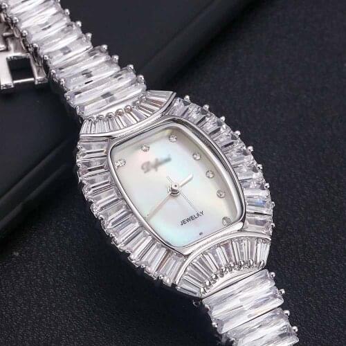 AAA Zircon Elements CZ Crystal Bracelet Watch for Wedding Party Fashion Jewelry WOMEN ACCESSORY