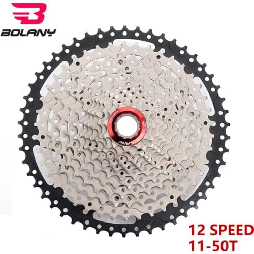 BOLANY Mountain Bike Flywheel Cassette 12 Speed 50T Sprockets Wide Ratio MTB Bicycle Freewheel Compatible For Sunrace Bike Parts
