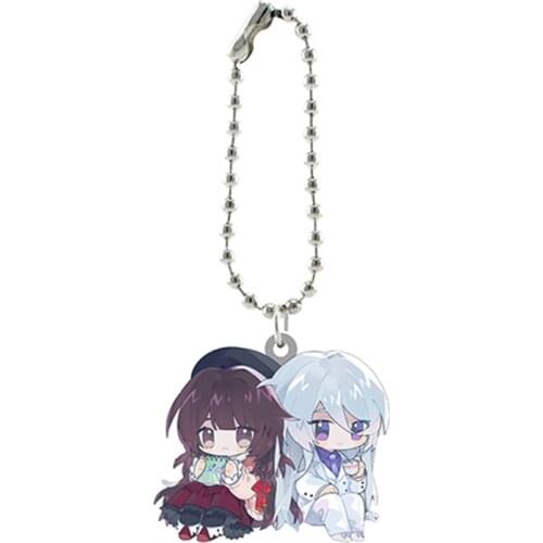 Boys Girls Cartoon Figure Light Beads Chains With Mini Resin Pendant Keyring Chinese Anime Game Key Chain For Players