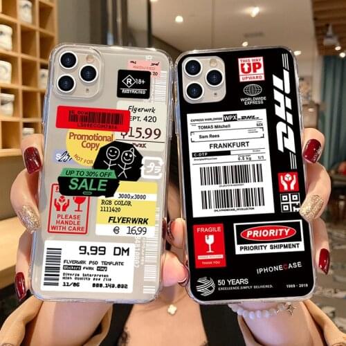 Simple Dhl Express Fashion Clear Soft TPU Silicone Phone Case For iphone 12 Pro 11 XS Max X XR 12mini SE2020 7 8 6s 6 Plus Cover