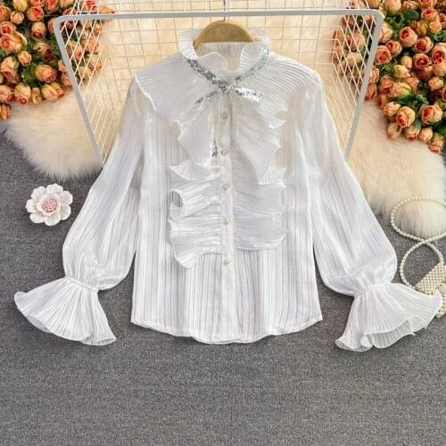 CWBshowGG Stand-up Collar Blouses