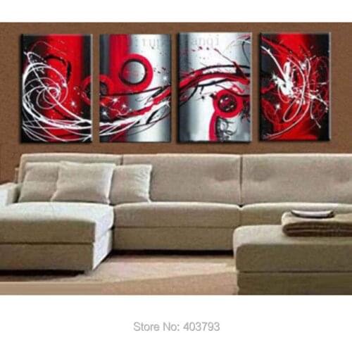 Pretty MODERN ABSTRACT WALL ART OIL PAINTING ON CANVAS Red(No frame)