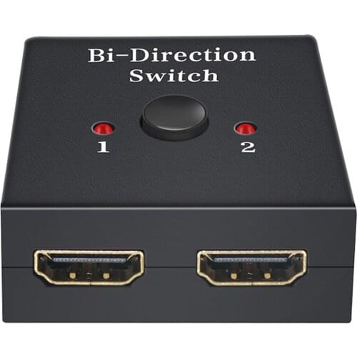 10pcs/lot 1080P HD 3D 4K HDMI 2.0 Bi- direction Switcher 2x1 Bidirectional HDMI 2.0 Splitter for DVD HDTV Xbox PS3