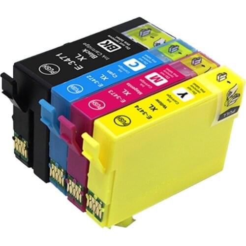 YLC 1SET 34XL Compatible Cartridge For EPSON T3471 T3472 T3473 T3474 For Epson WorkForce Pro WF-3720DWF WF-3725DWF printer