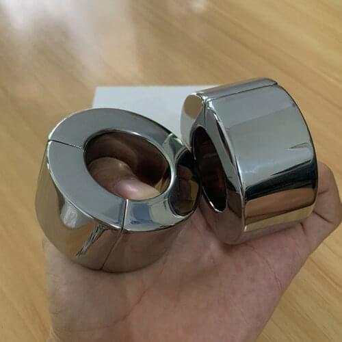 Metal Penis Ring Magnetic Scrotum Ring Pendant Ball Stretcher Testis Heavy Cock Lock Dick Ring Male Chastity Devices Sex Shop