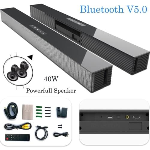 40W Powerful Home Music Center Sound Blaster Bluetooth Speaker Coaxial Echo OPT HDMI Soundbar Wall-mounted TV Audio Sound Box