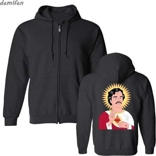 Narcos Men Fleece Sweatshirt Pablo Escobar Gangster Camisa Men Streetwear Cotton Hoodies Hip Hop jacket
