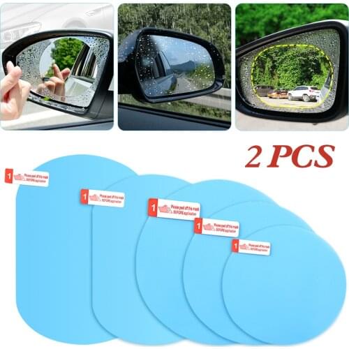 NEW 2Pcs Anti Fog Film Anti-glare Anti Mist Anti-scratch Waterproof Rainproof Car Rear View Mirror Window Clear Protective Film