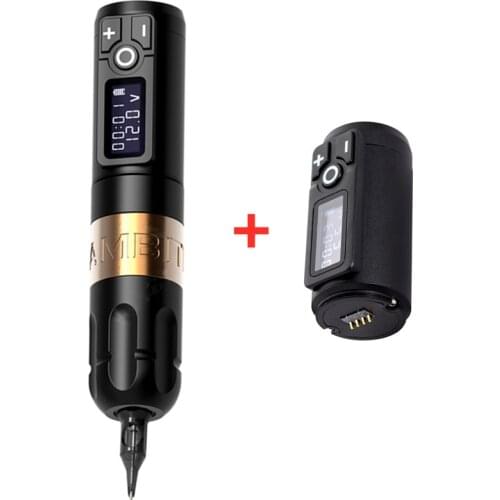 2021 New Ambition Wireless Tattoo Pen Machine Battery with Portable Power Brushless Motor Digital LED Display For Body Art