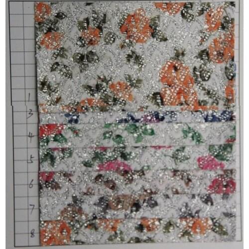 New decarion fabric special diamond flowers faux PVC leather material factory wholesale special leather fabric quality