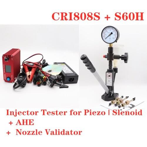 Update! CRI808S diesel common rail injector tester plus S60H Metal Base Nozzle validator Tester, Bluetooth Injector Repair Tools