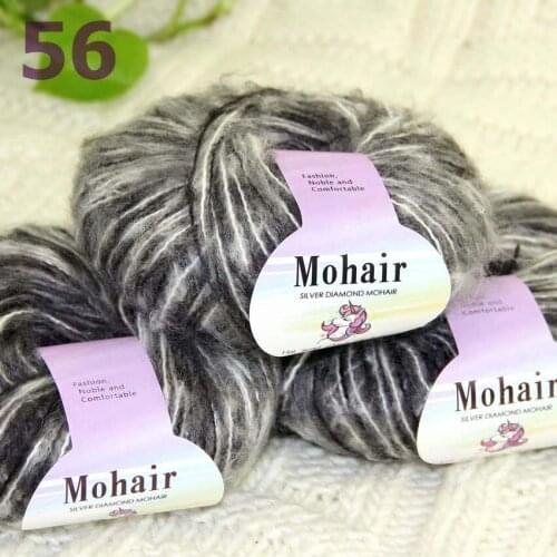 Sale New 3BallsX25g Luxury Soft Mohair Warm Wrap Shawl Hand Knit Crochet Yarn 291-56 Black White