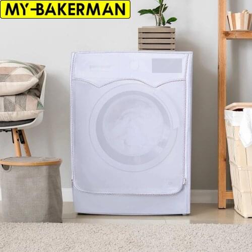 Silver Washing Machine Sunscreen Waterproof Washing Machine Waterproof Cover Washer Dryer Polyester Dust Cover