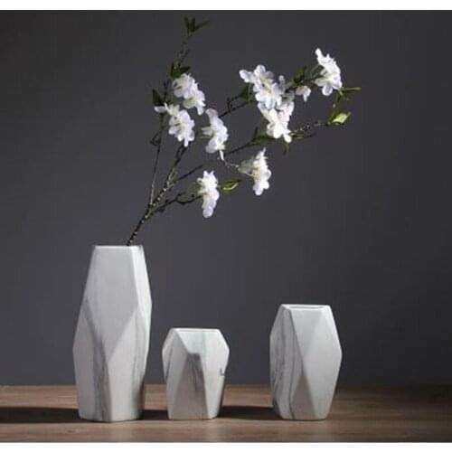 Nordic marble pattern ceramic vase crafts, home office desktop decorations gifts, creative porcelain art