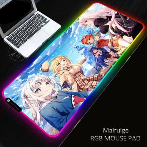 LED Light XXL Anime Sexy Cute Girl Mouse Pad RGB Large Keyboard Computer League of Legends Desk Mat Gaming Accessories MousePad