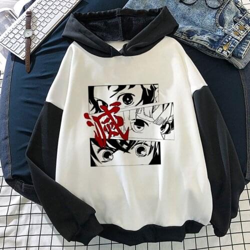Demon Slayer Anime Tanjiro And Nezuko Hoodie Oversized Sweatshirt Women Street Korean Style Kawaii Streetwear Sudadera Mujer
