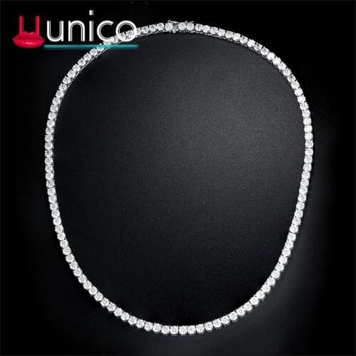 UUNICO hot Fashion Rose Gold colour tennis Necklaces for Women Girl Birthday High Quality Cubic Zircon Necklace wedding Gift