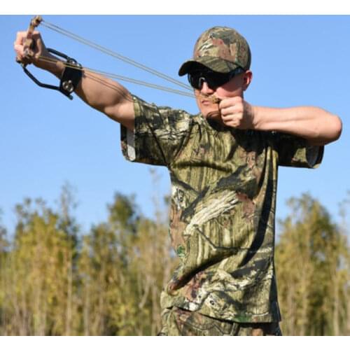 Spring and summer uniforms bionic camouflage hunting t-shirts with short sleeves army fan outdoor sun fishing hunting t-shirts w