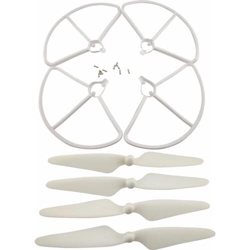 2 Pairs CW/CCW Propellers & 4PCS Protection Cover set for Hubsan H501S H501A/H501C/H501M/H501S W/H501S pro Quadcopter white