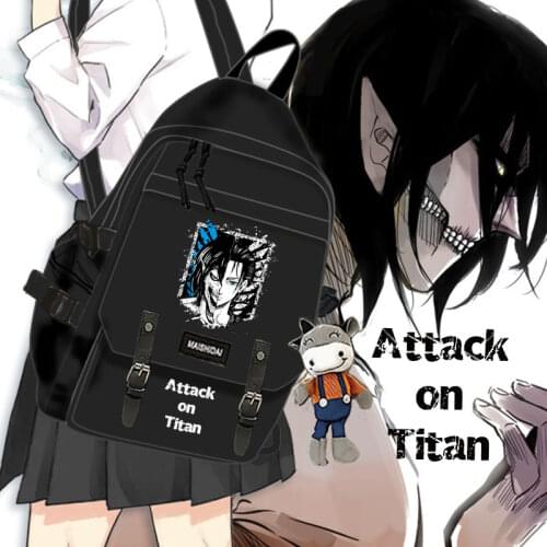 Anime Attack on Titan Levi Ackerman High Capacity Backpack Schoolbag Laptop Bag Shoulder Bag Fashion Student Knapsack Cosplay