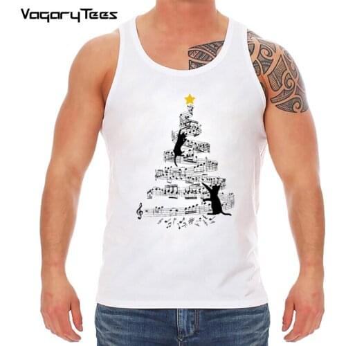 Funny Musical notes with cats and birds Print Tank top Mischief cats Making more music Vacuum sound Vest Casual Tops