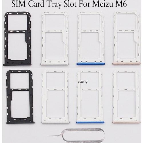 New For Meizu M6 SIM Card Tray Holder Replacement Parts SIM Card Slot Holder Sim Cards Adapters