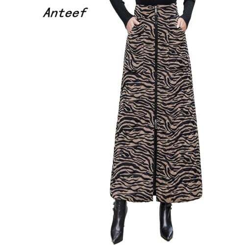 Velvet down cotton vintage high waist autumn winter casual loose long for woman skirts womens 2021 skirt clothes