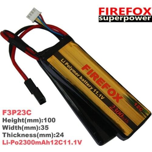 1pcs 100% Orginal Firefox 11.1V 2300mAh 12C 2 cellLi Polymer battery AEG Airsoft Battery FX1108D F3P23c Drop shipping