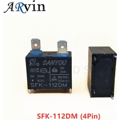 10Pcs/Lot 100% New and Original SANYOU Relay SFK-112DM 12V 20A 250VAC for Air conditioner DC Mini Power Relay