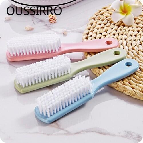 17.2x3.5cm Three colors Plastic Small Brush Soft Fur Clean Shoes brush Laundry Brush Clothes Brush Bathroom Scrub