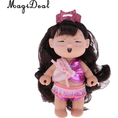 4inch Height Dollhouse Miniature Dolls Figures Soft Plastic Mini Forest Princess Doll Cute Keychain Keyring Pendant Baby Doll