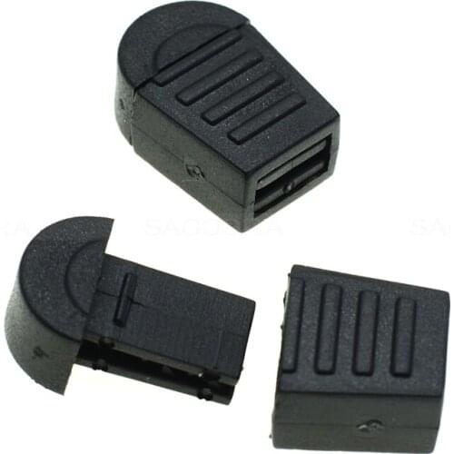 50pcs/pack Zip Clip Buckle Zipper Pulls Cord Rope Ends Lock Black For Paracord Free Shipping